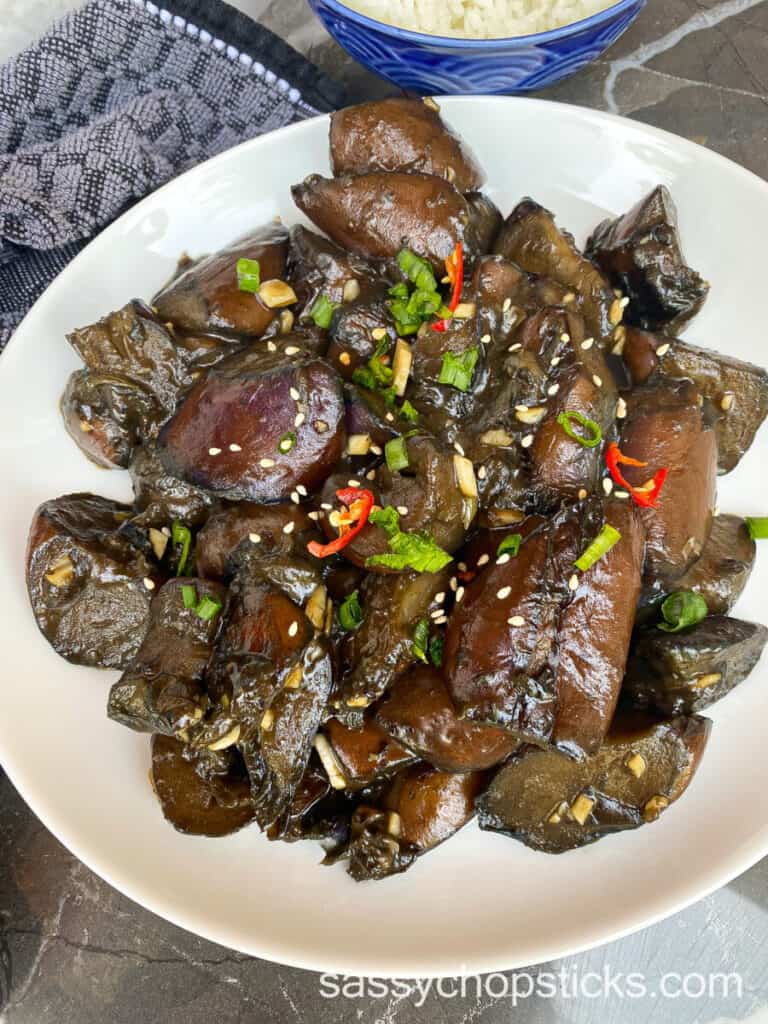 Chinese eggplant with garlic sauce