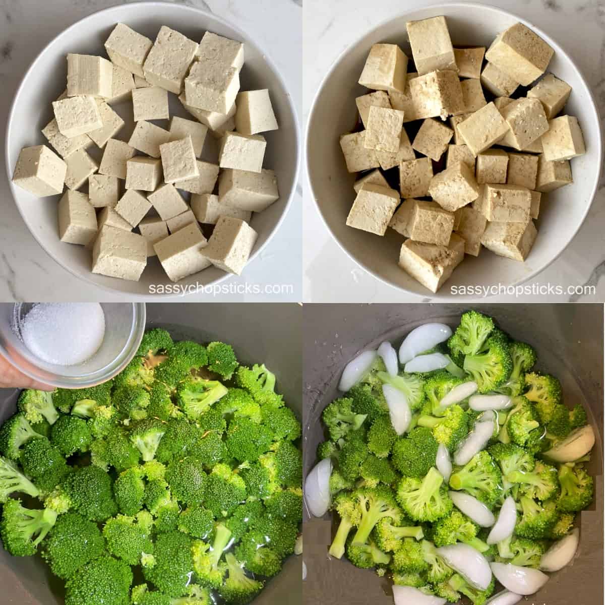 prepare tofu and broccoli 