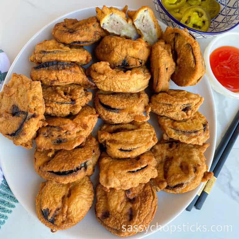 Chinese stuffed eggplant