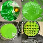 pandan waffle cooking steps