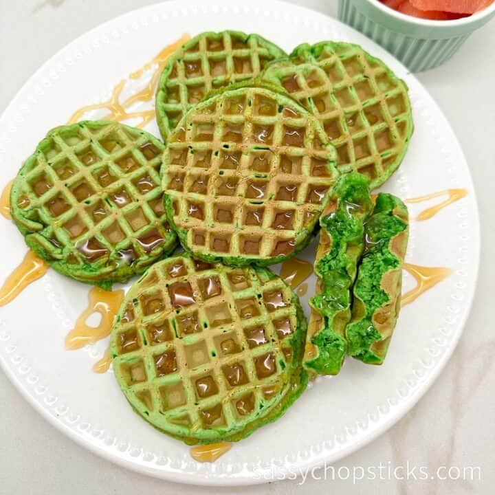 Easy Coconut Pandan Waffles Recipe Sassy Chopsticks