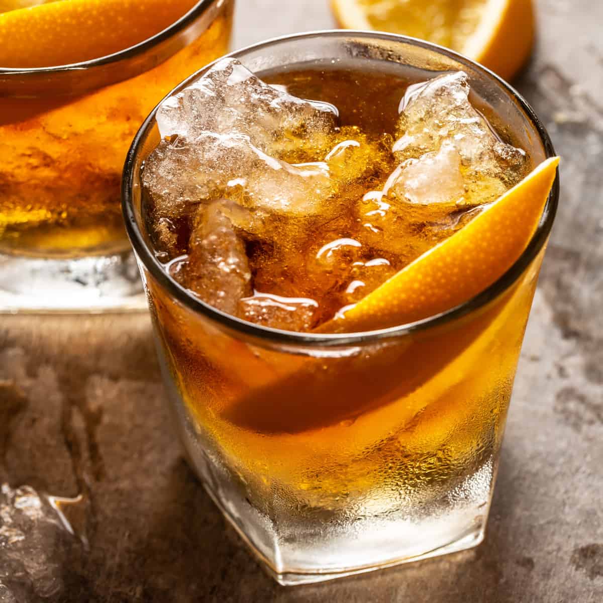 orange peels in drink