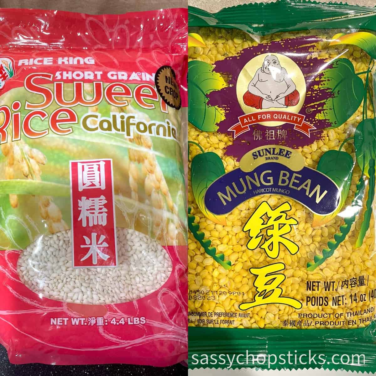 sticky rice and mung bean