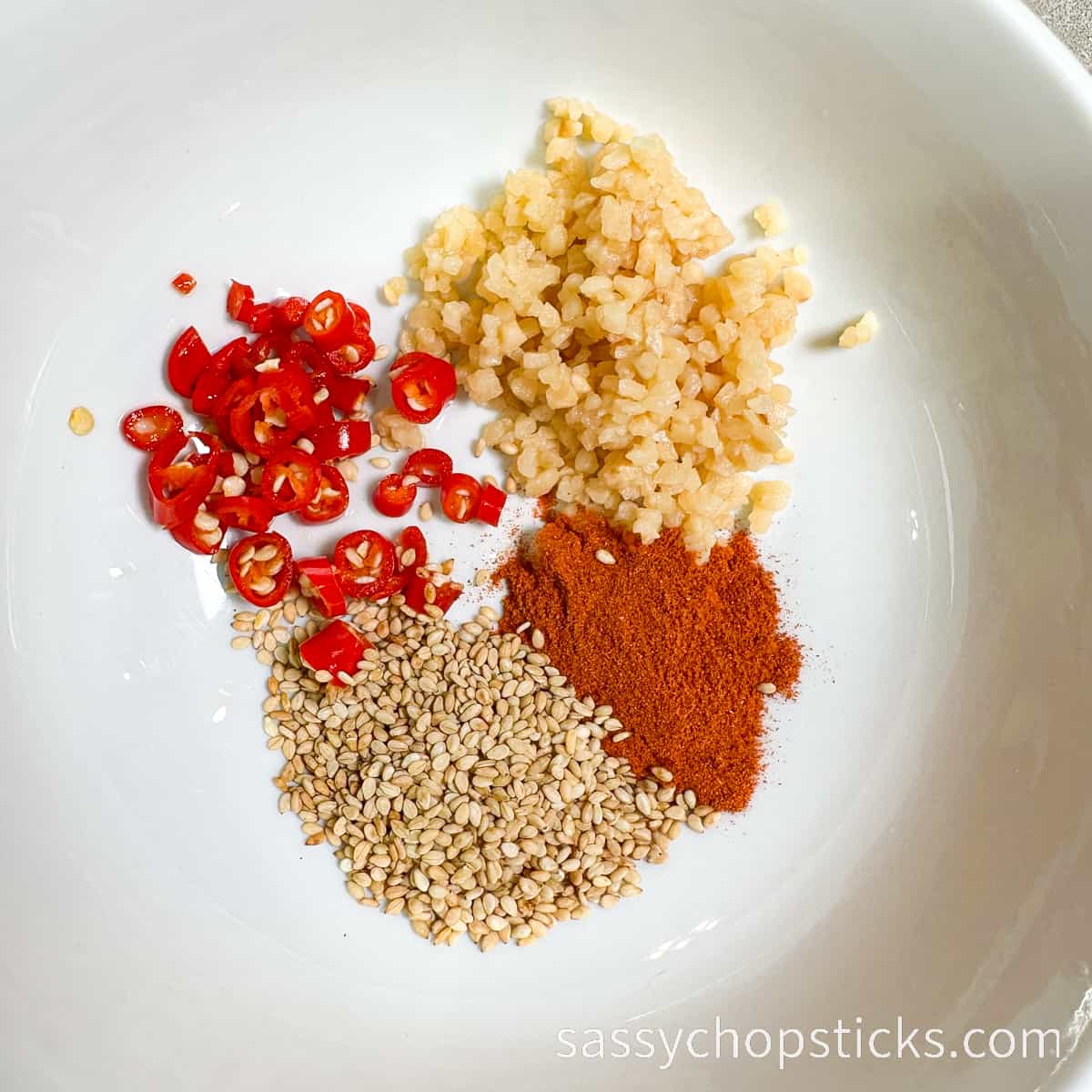spices prior the hot oil