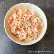 imitation crab mixed with sauces