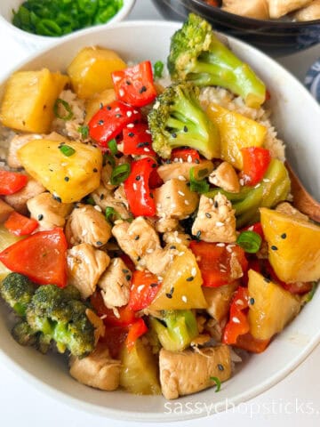 chicken teriyaki pineapple bowl 1