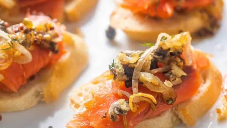 Smoke salmon appetizer.