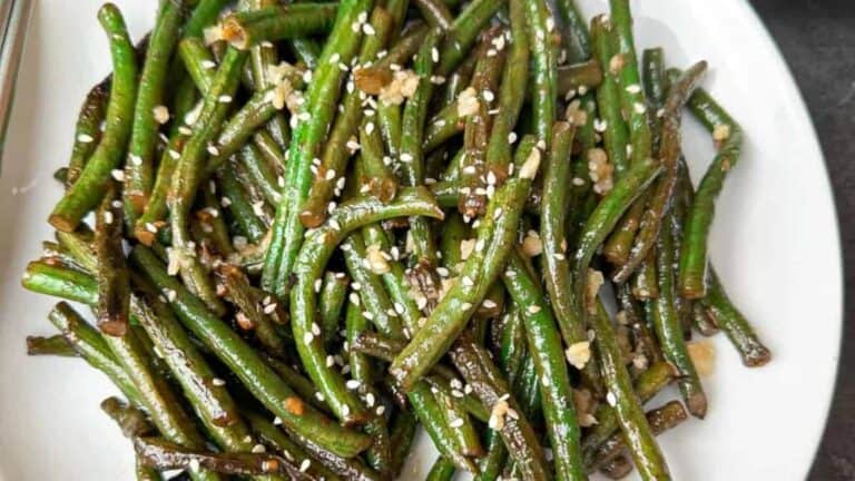 Tender and flavorful Chinese long beans stir-fried with garlic.
