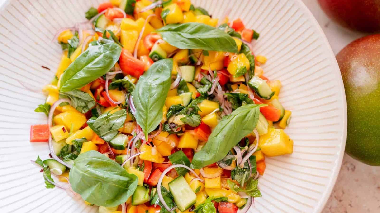 A plate of mango salad.
