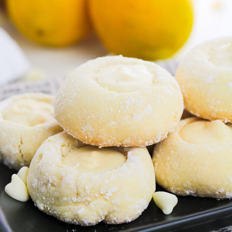 A plate of lemon white chocolate cookies.
