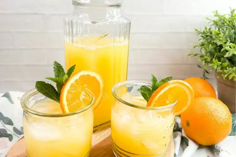 Pineapple Orange Punch on a cutting board.