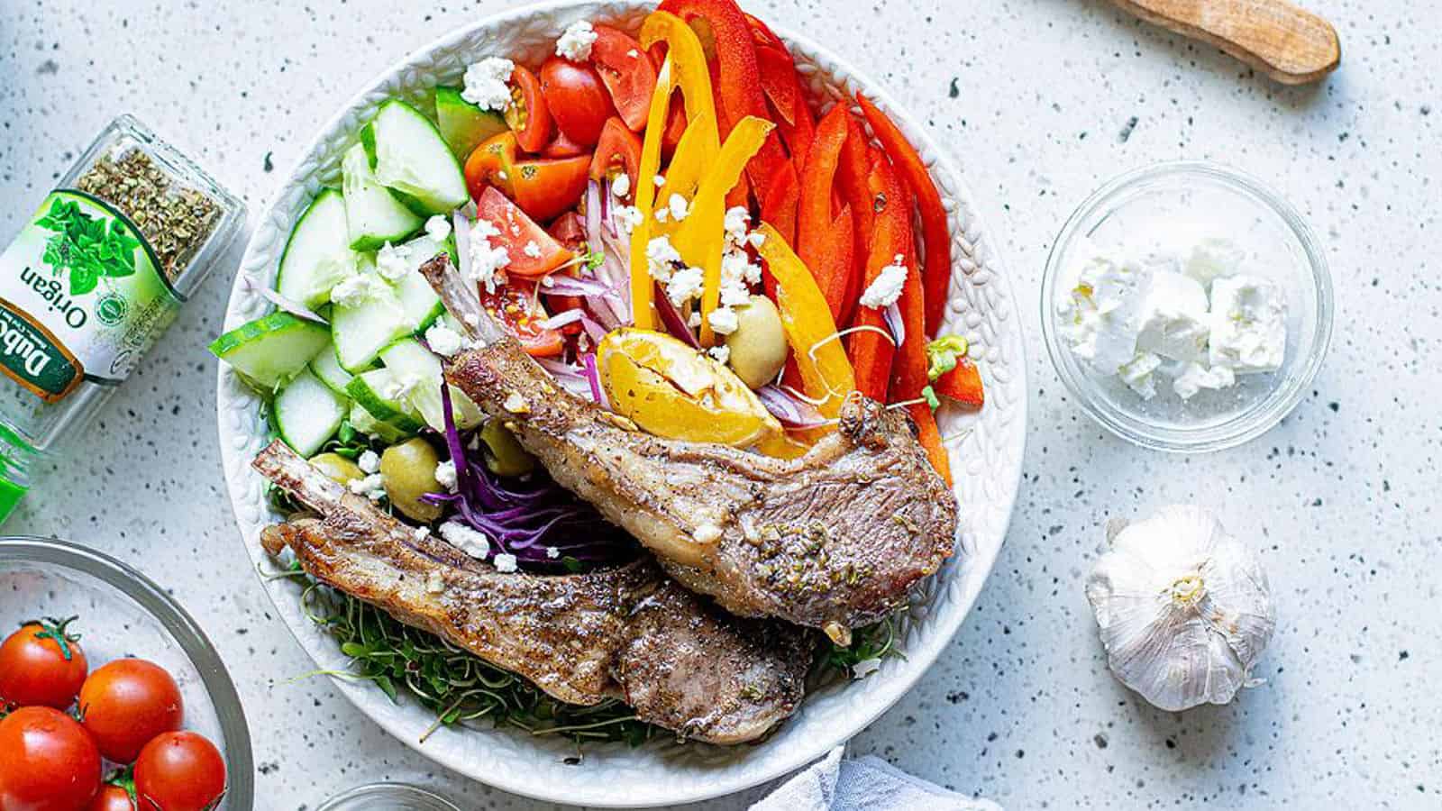 Baked pork chops with Greek lemon flavor.