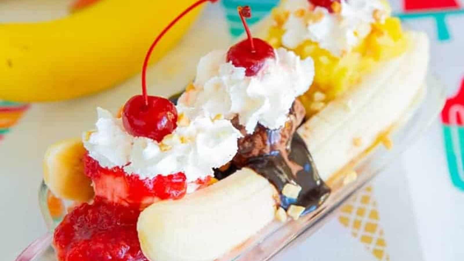 Old fashioned banana split.