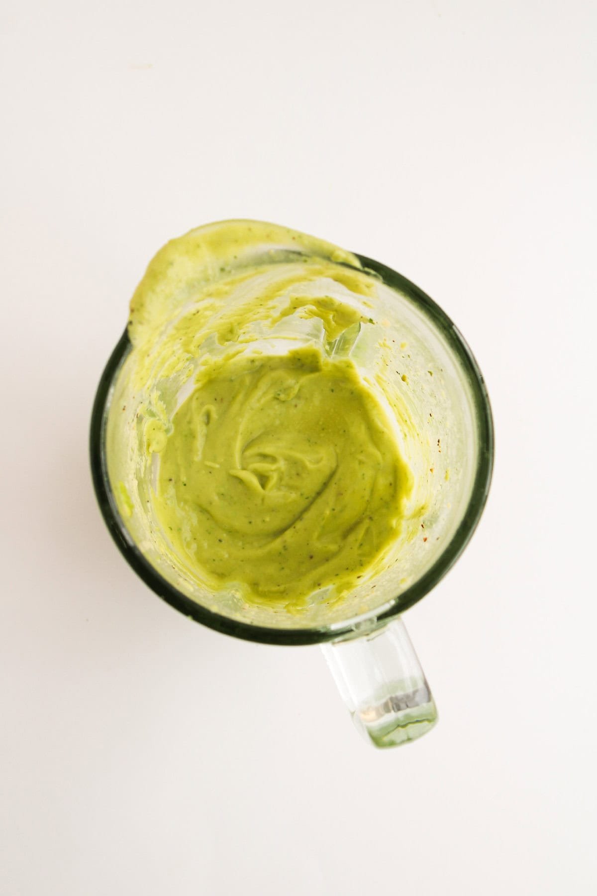Smooth, green avocado dressing blended to perfection.