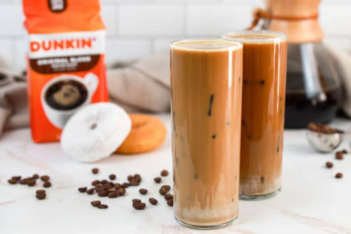Iced coffee with buttery pecan and sweet cream flavor.