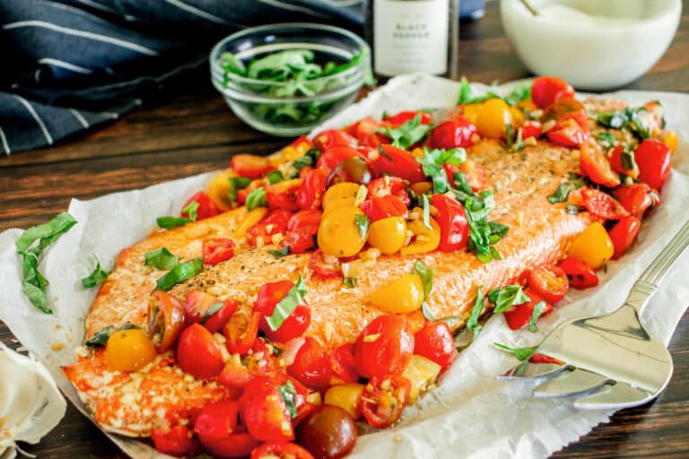 Easy Bruschetta Salmon recipe.