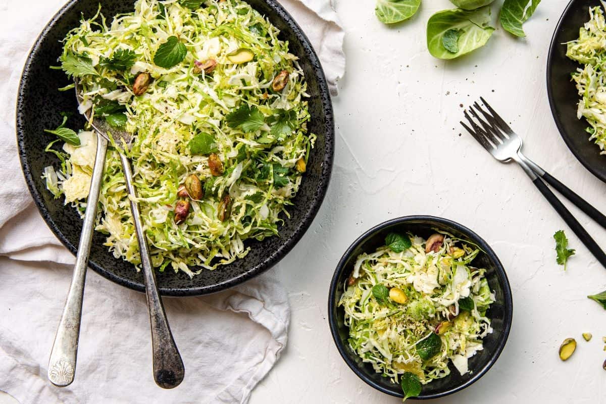 A crunchy slaw with a fresh citrus-apple vinaigrette and hearty sprouts.