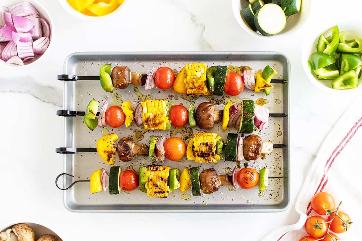 Assorted vegetables grilled to smoky, tender perfection.