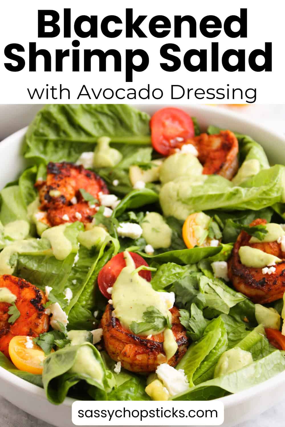 Blackened shrimp salad pin.