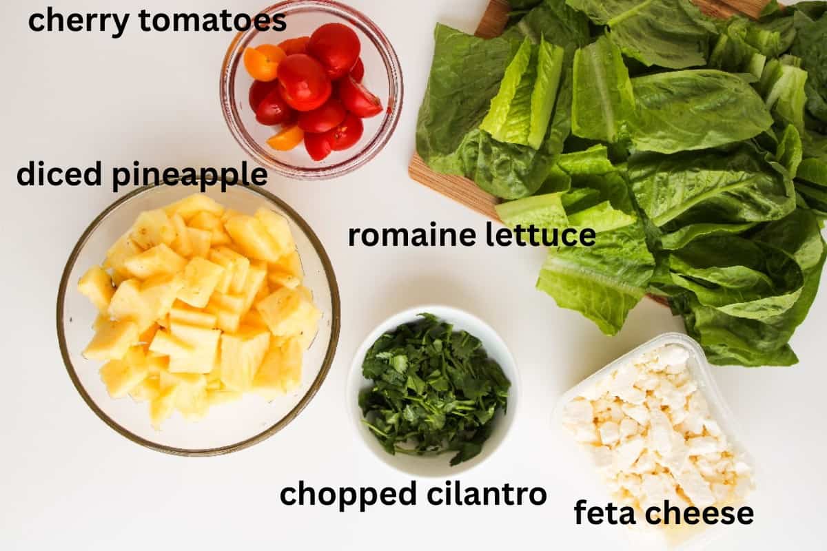 Salad ingredients.