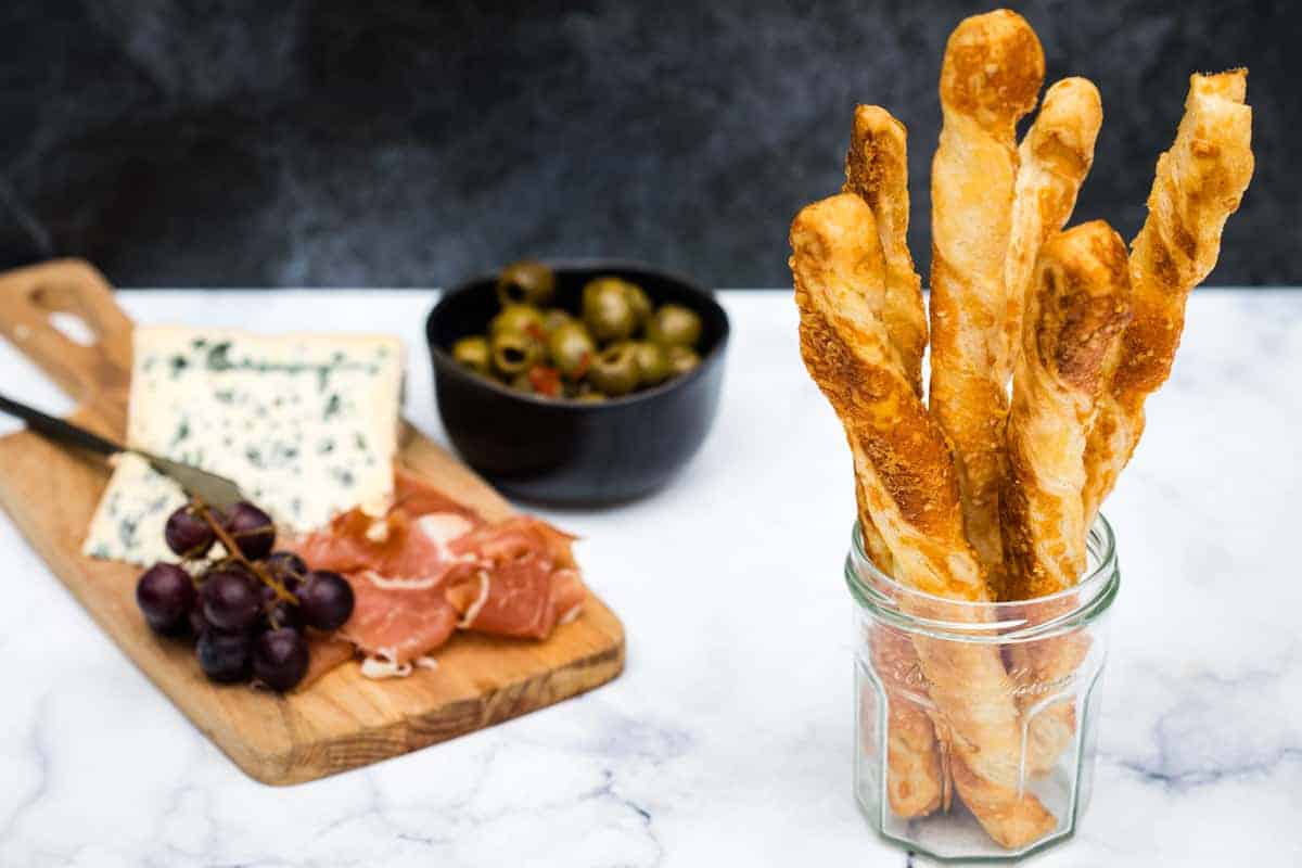 Puff pastry cheese twists.