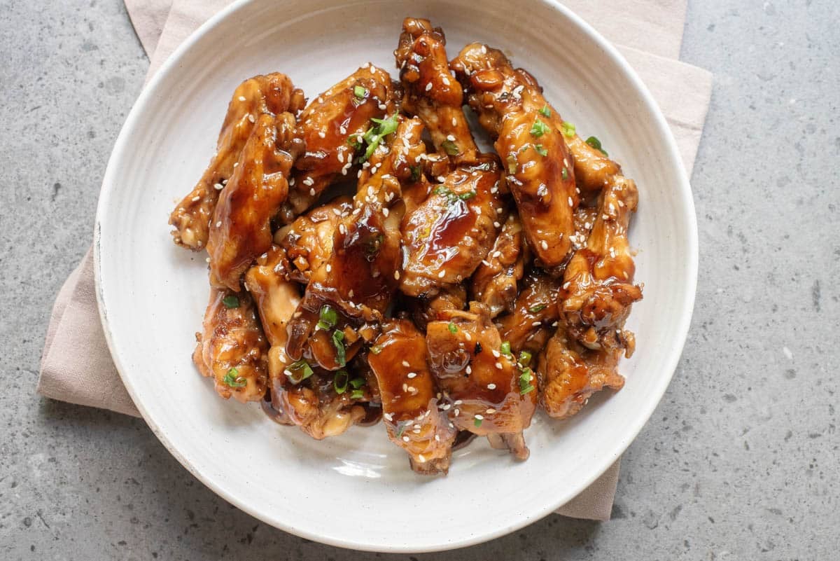 Coca-Cola chicken wings glazed and sticky.