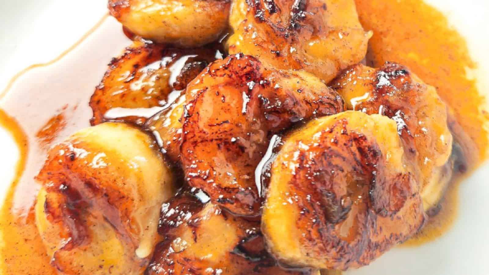 Pan fried bananas with caramelized edges and cinnamon glaze.