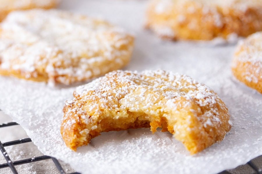 Chewy almond cloud cookies with a light texture.