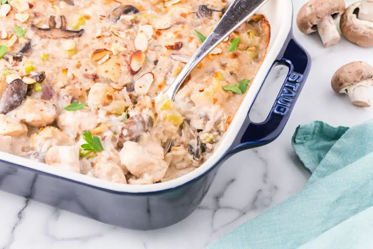 Classic chicken and rice baked casserole.