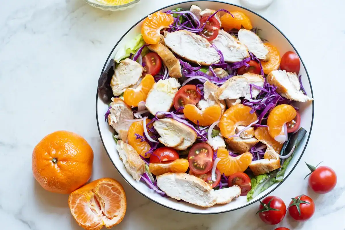 Grilled mandarin chicken salad.