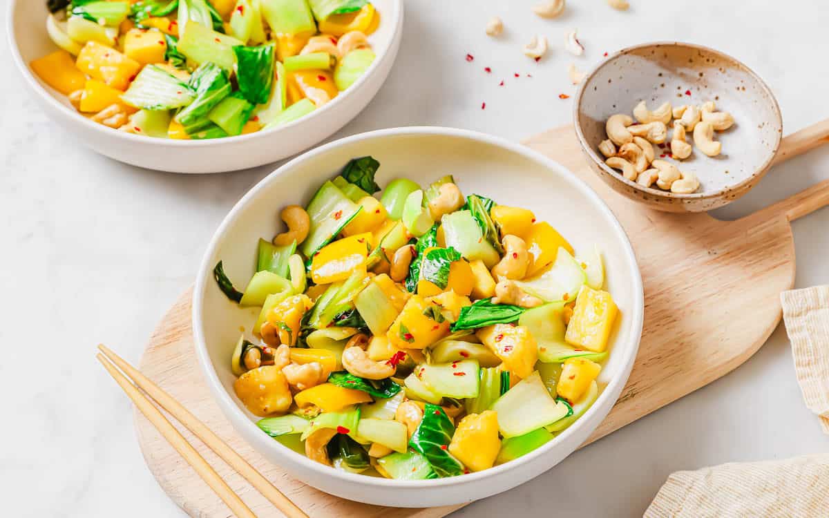 Pineapple cashew bok choy.