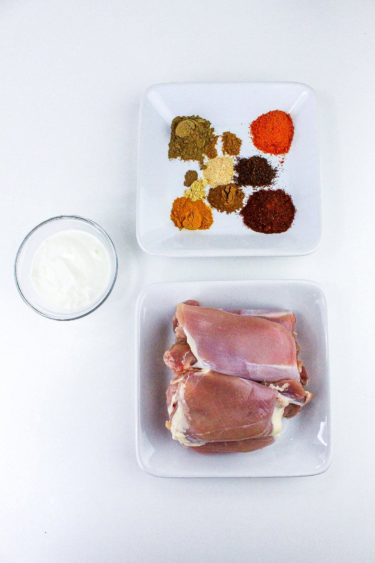 Tandoori masala chicken ingredients.