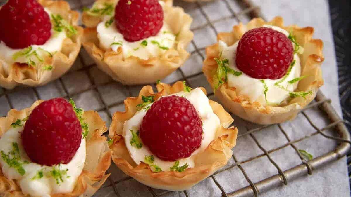 Mini raspberry tarts.