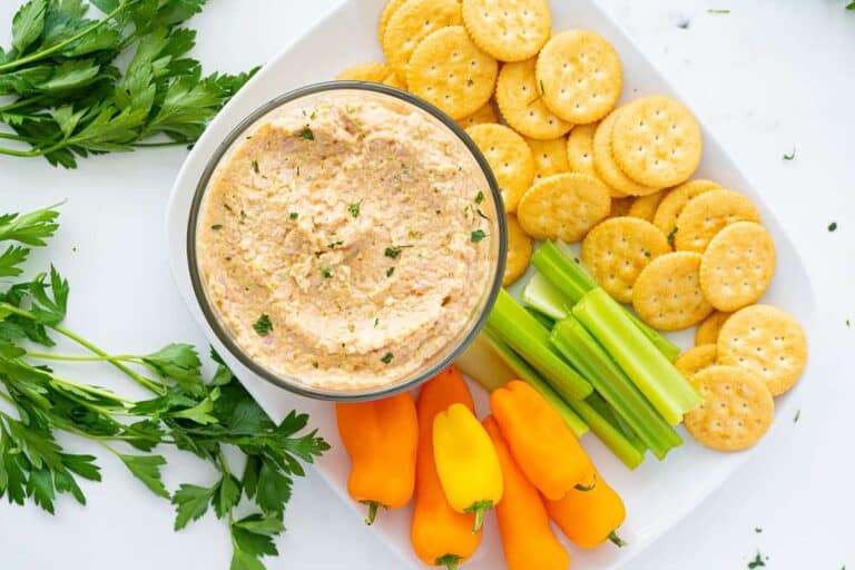 Creamy deviled ham spread mixed with mayonnaise and spices.