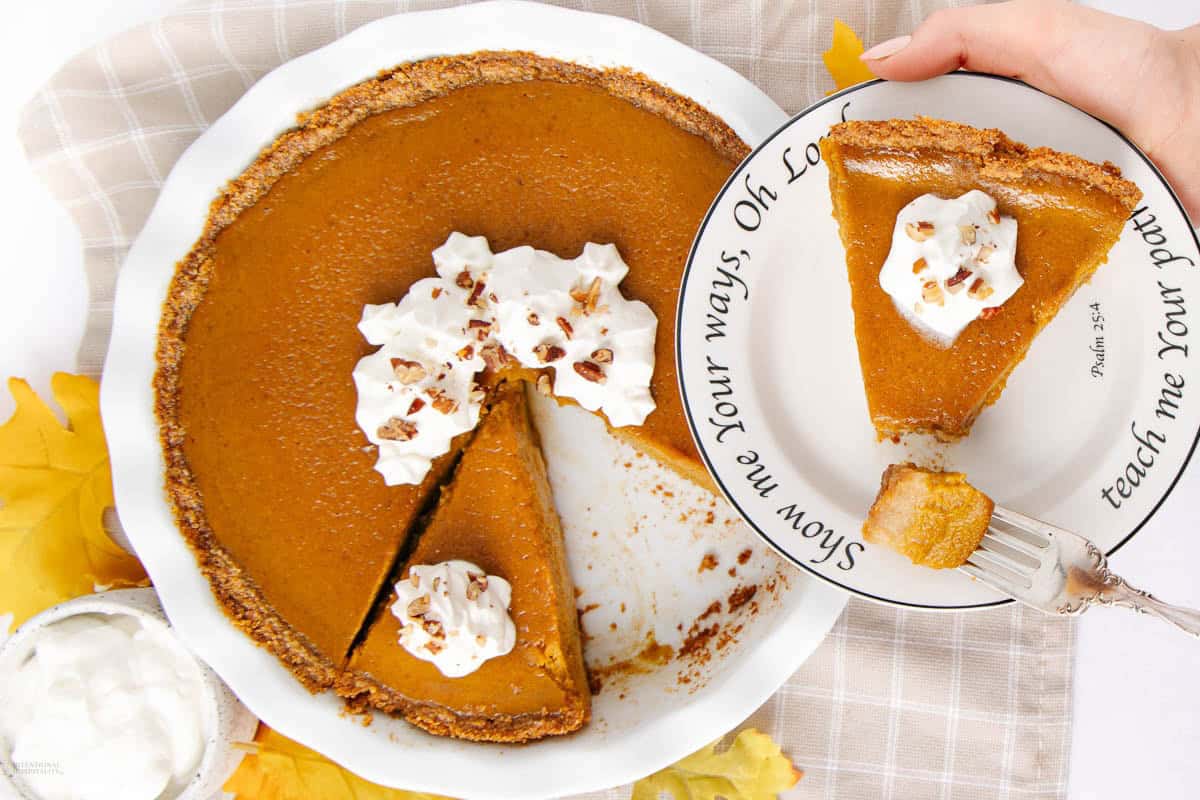 A classic pumpkin pie in a buttery graham cracker crust.