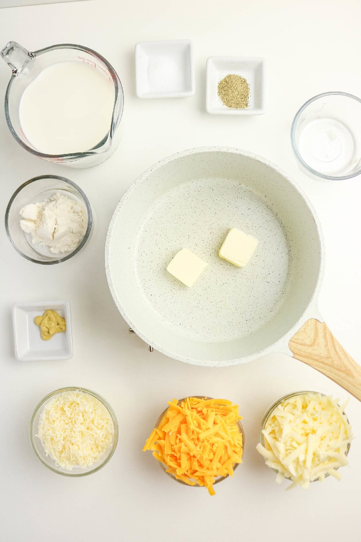 Butter melting in a saucepan ready for making homemade cheese sauce.