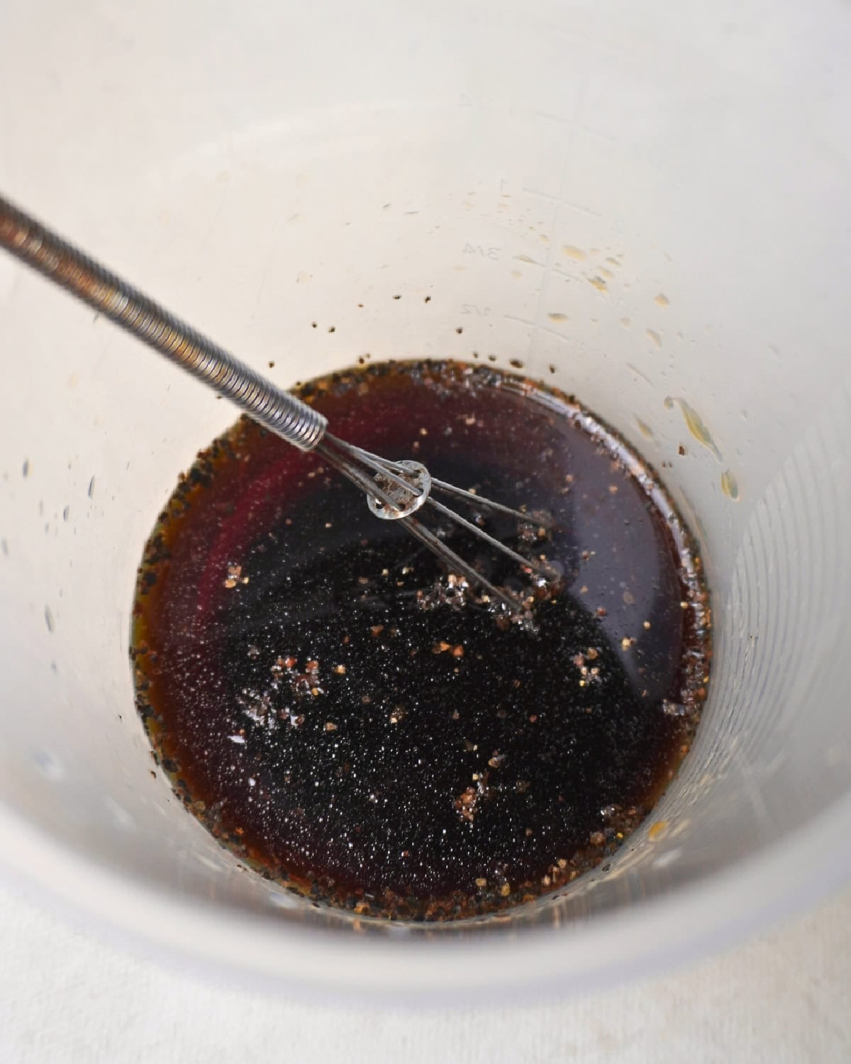 Soy sauce mixture with oil and pepper for Chinese steamed fish.
