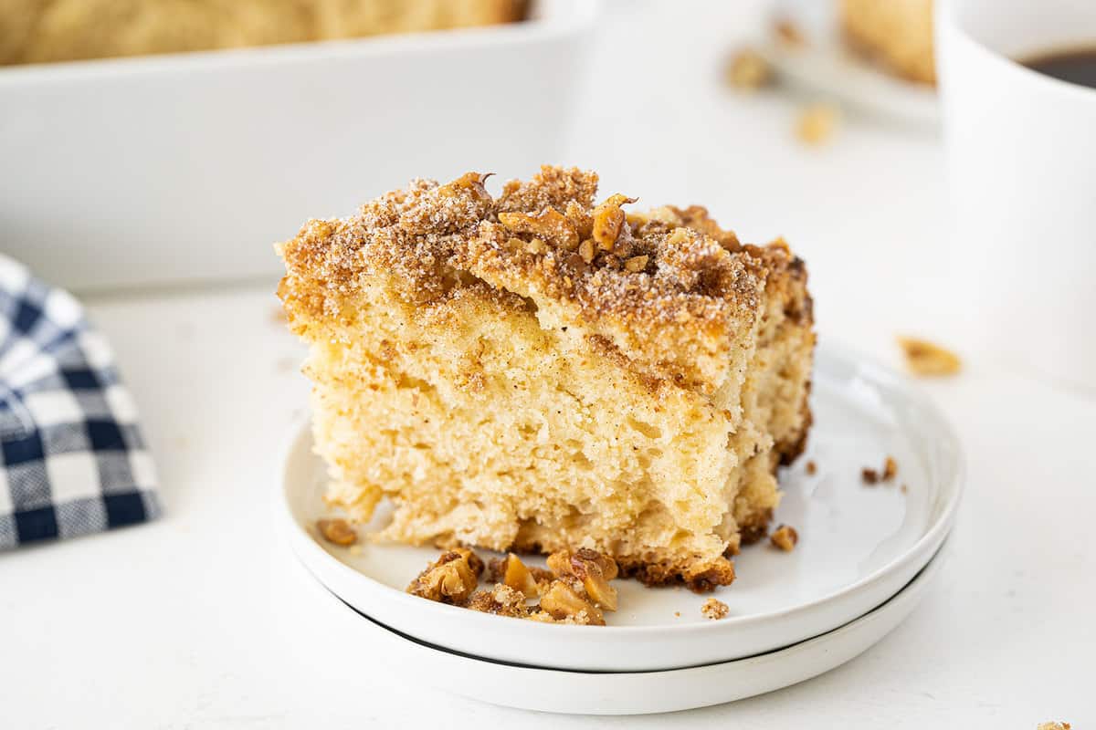 Coffee cake with crumb topping.