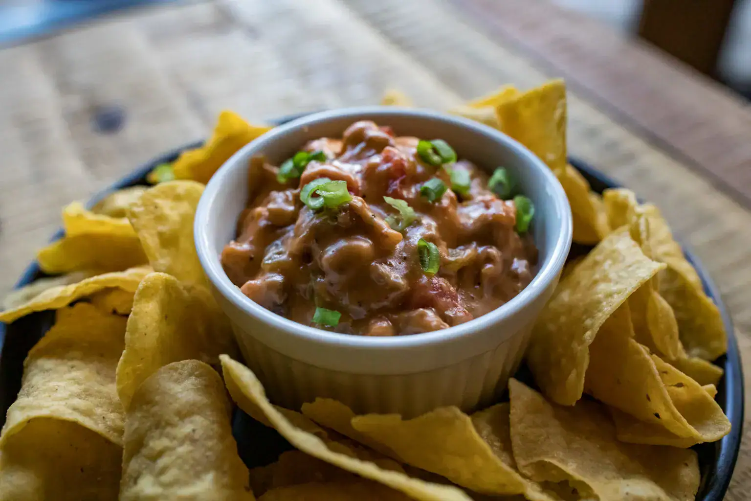 Melted cheese dip with seasoned beef.