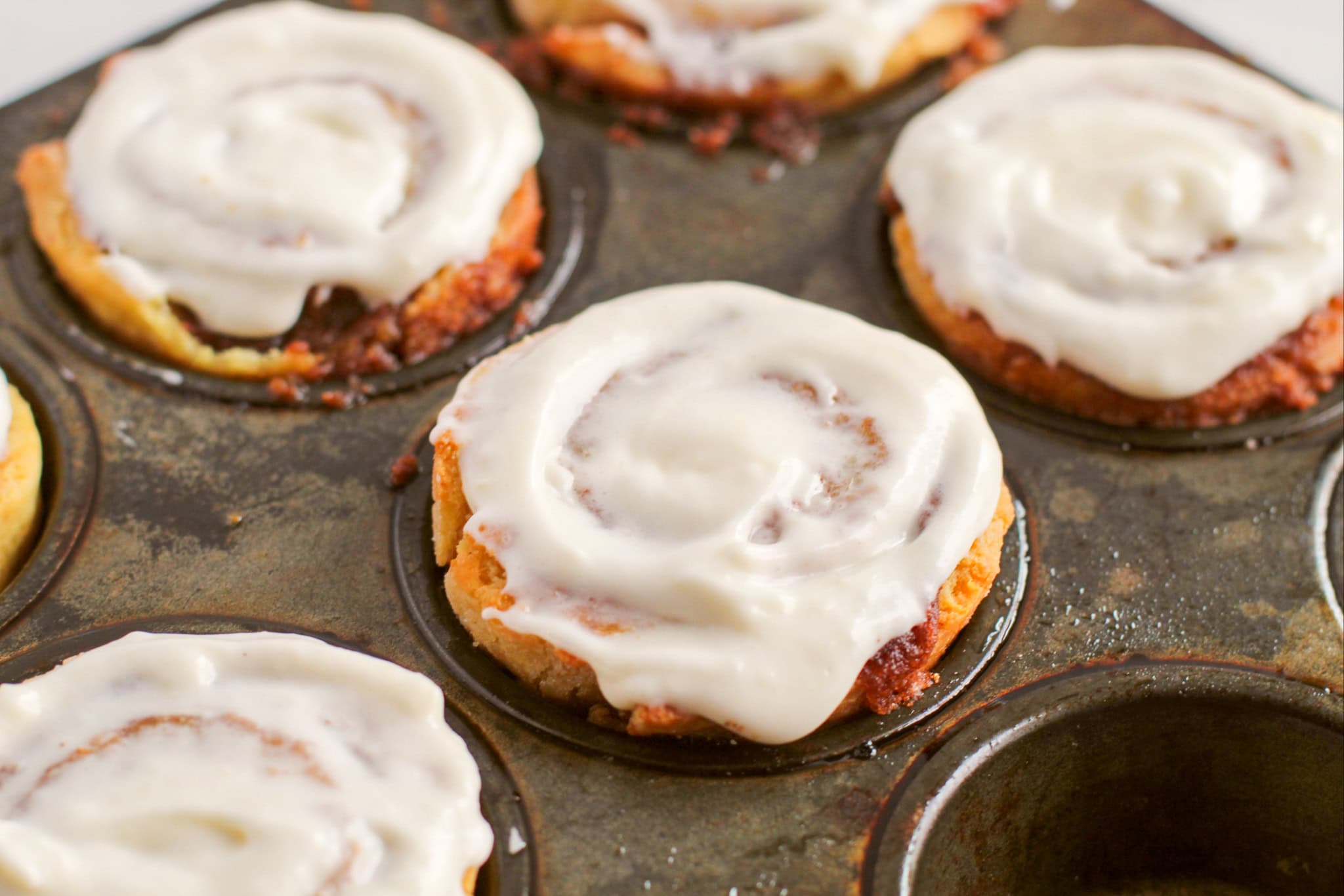 Cinnamon rolls with gluten-free dough and icing.