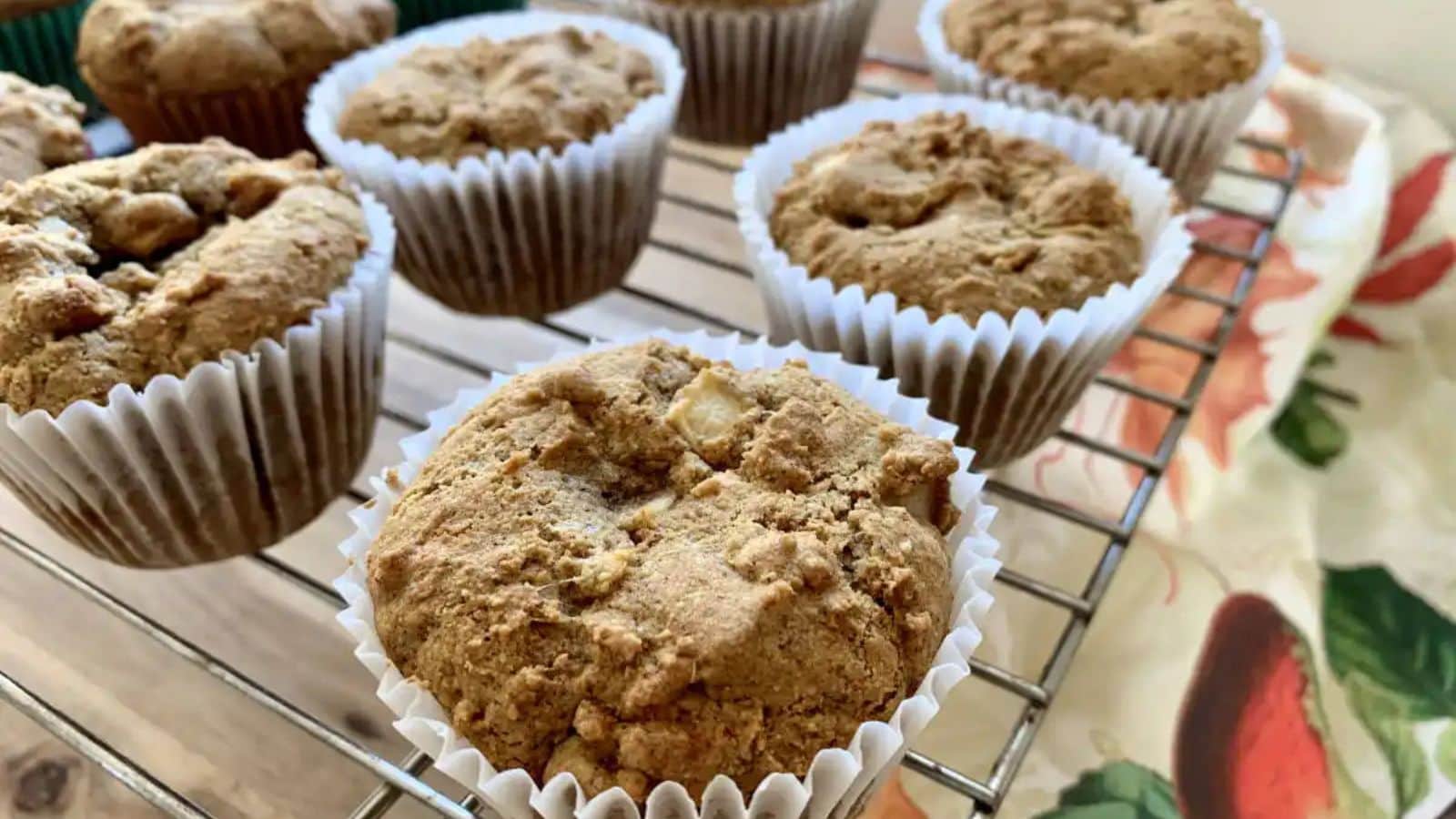 Apple muffins baked soft with warm spices and tender fruit pieces.