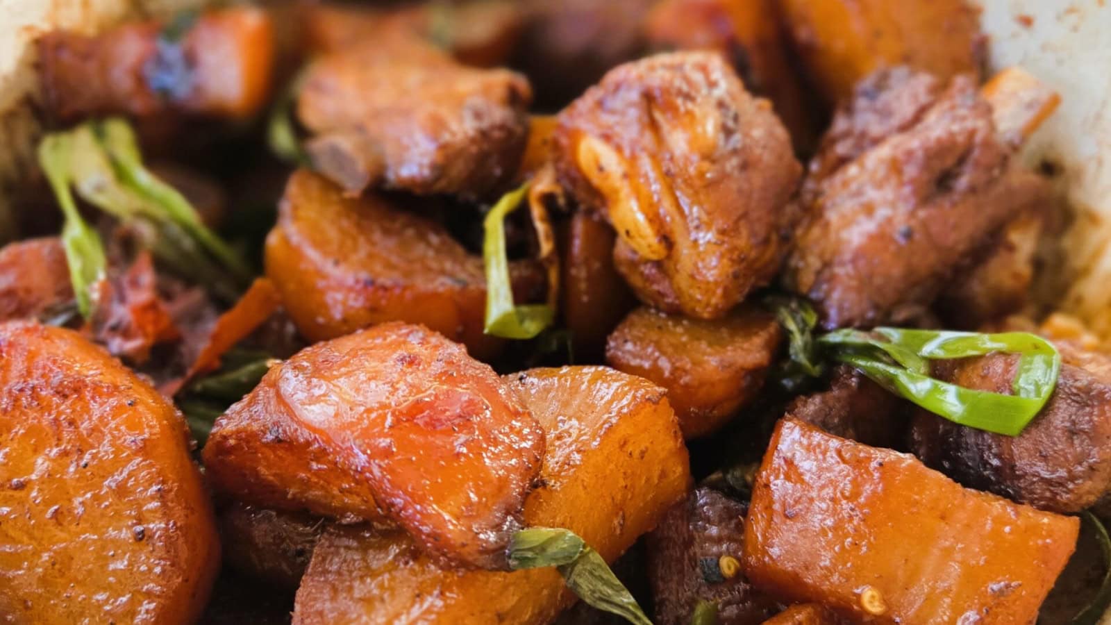 Braised spareribs cooked tender in rich savory sauce.