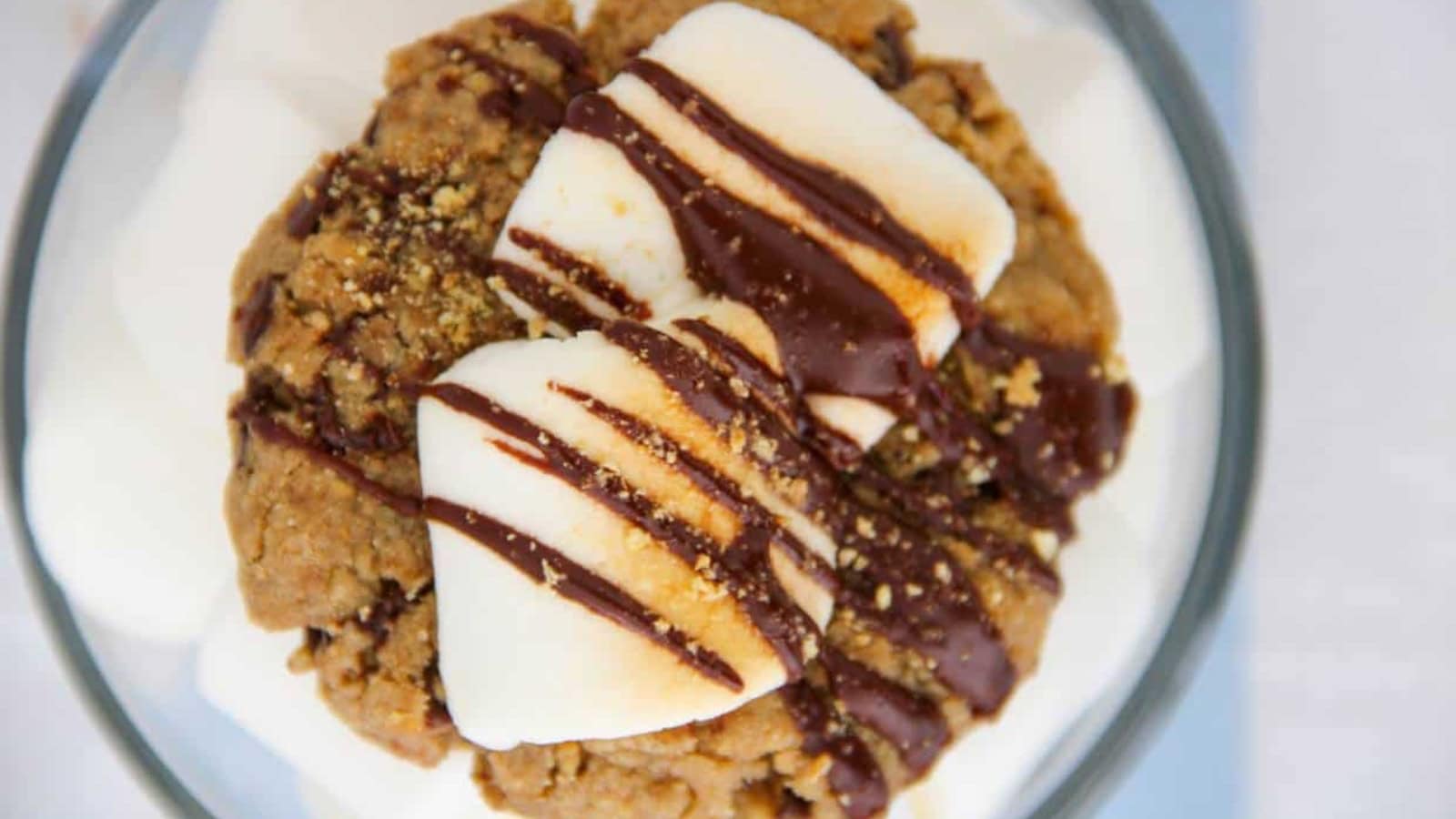 Chocolate cookies filled with marshmallows and graham cracker pieces.