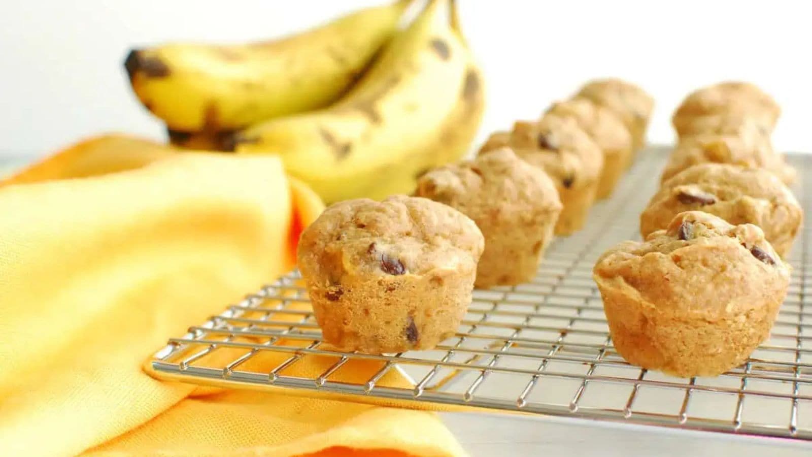 Peanut butter banana muffins baked soft with rich nutty flavor.