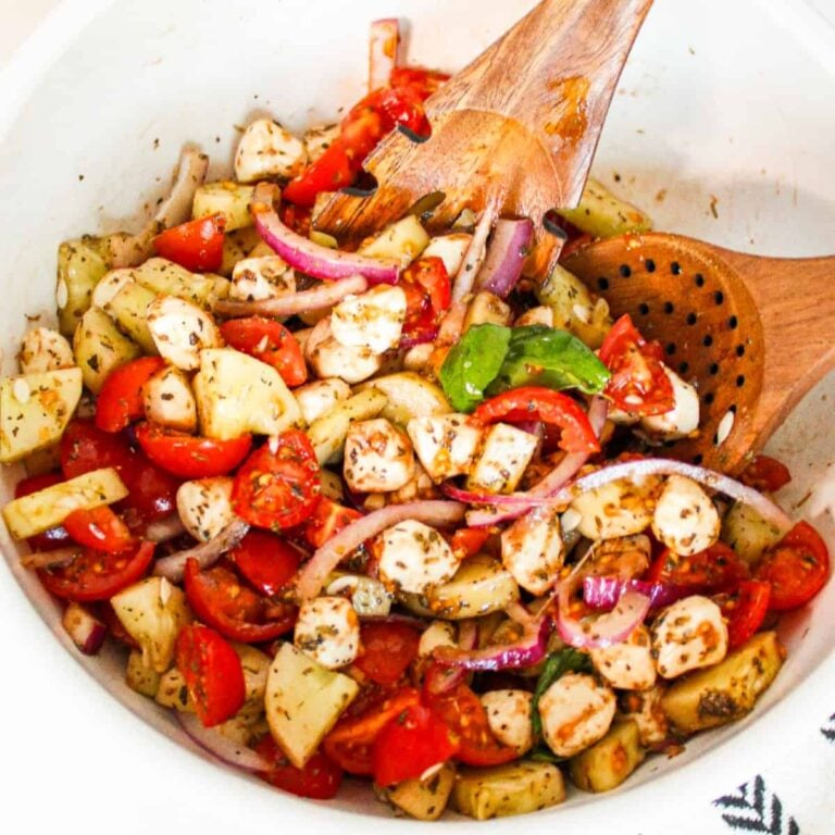 Vegan Cucumber Caprese Salad With Rice Vinegar