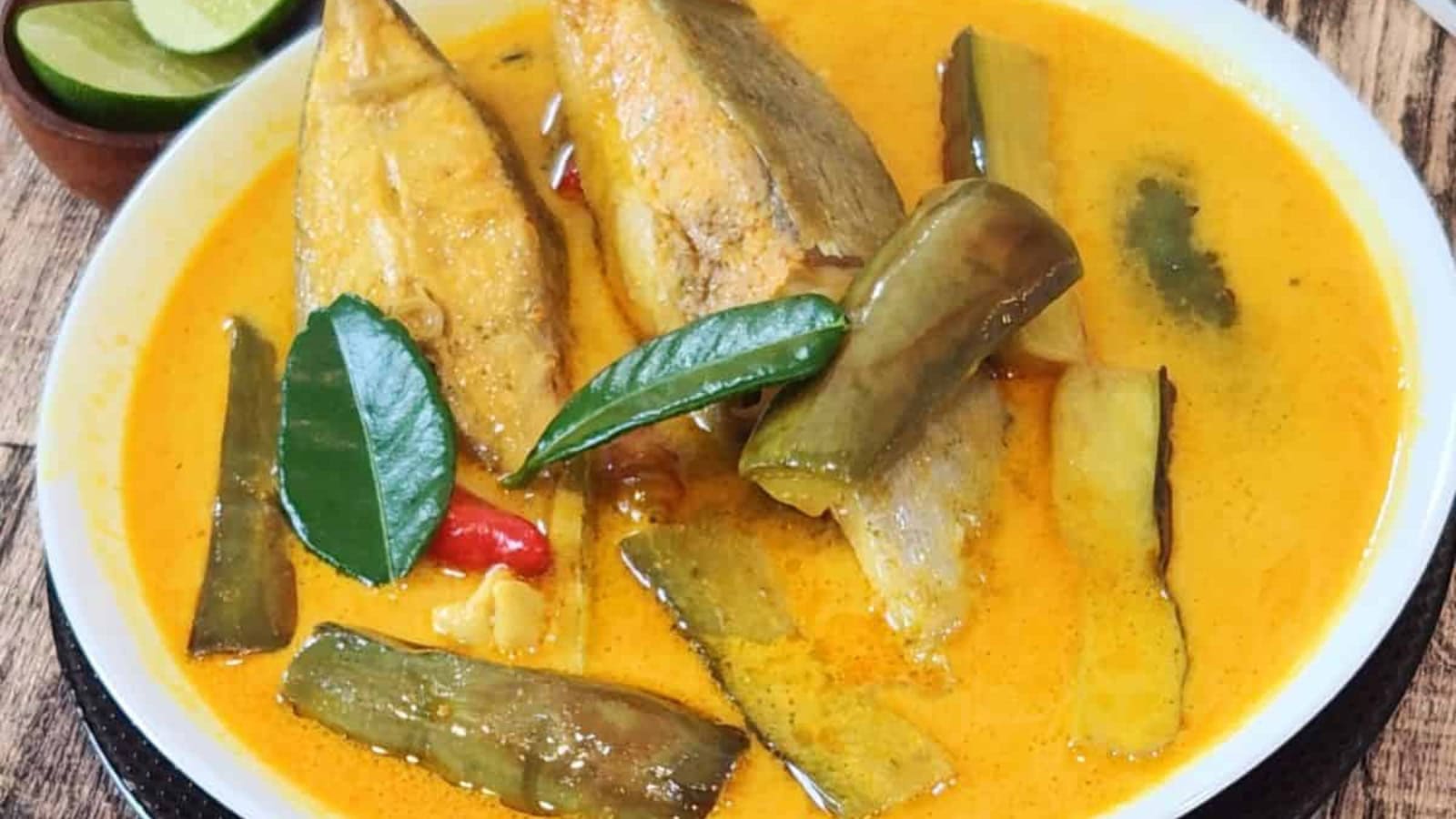 Fish cooked in a creamy coconut milk curry sauce.