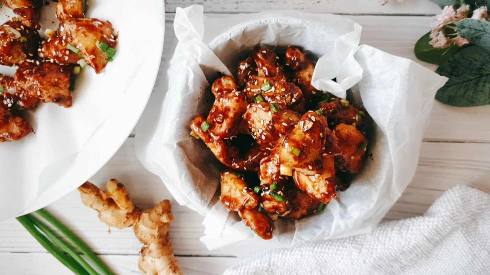 Crispy Korean fried chicken coated in a sticky soy garlic glaze.