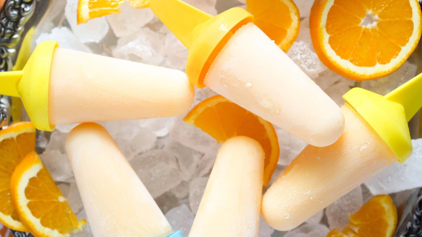 Creamy orange popsicles with a refreshing citrus taste.