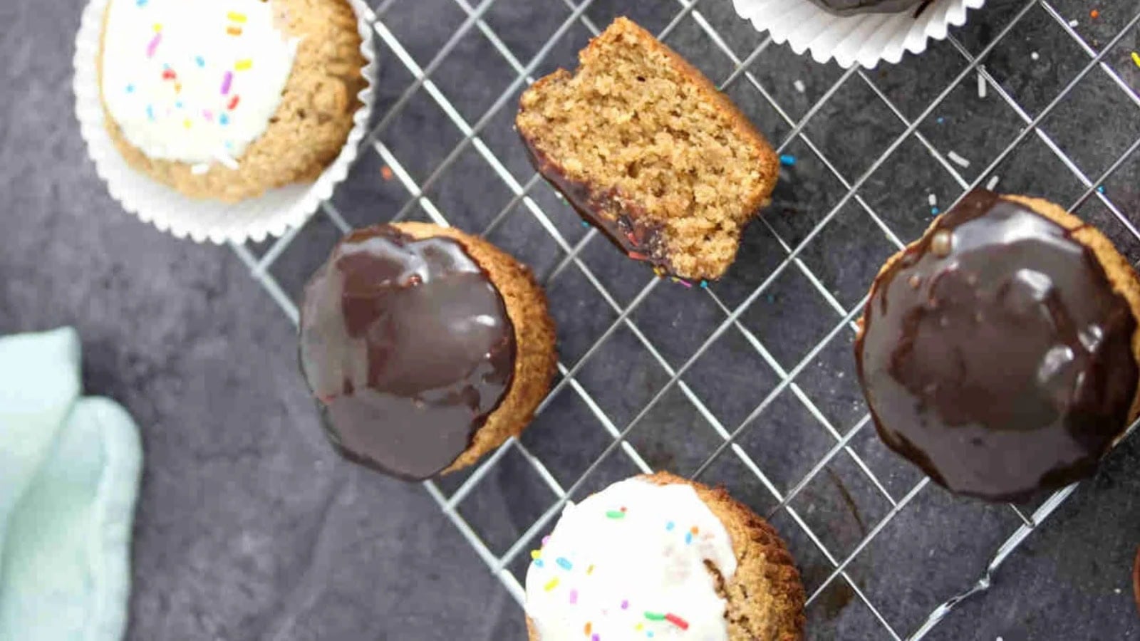 Soft gluten-free cupcakes finished with a swirl of frosting.