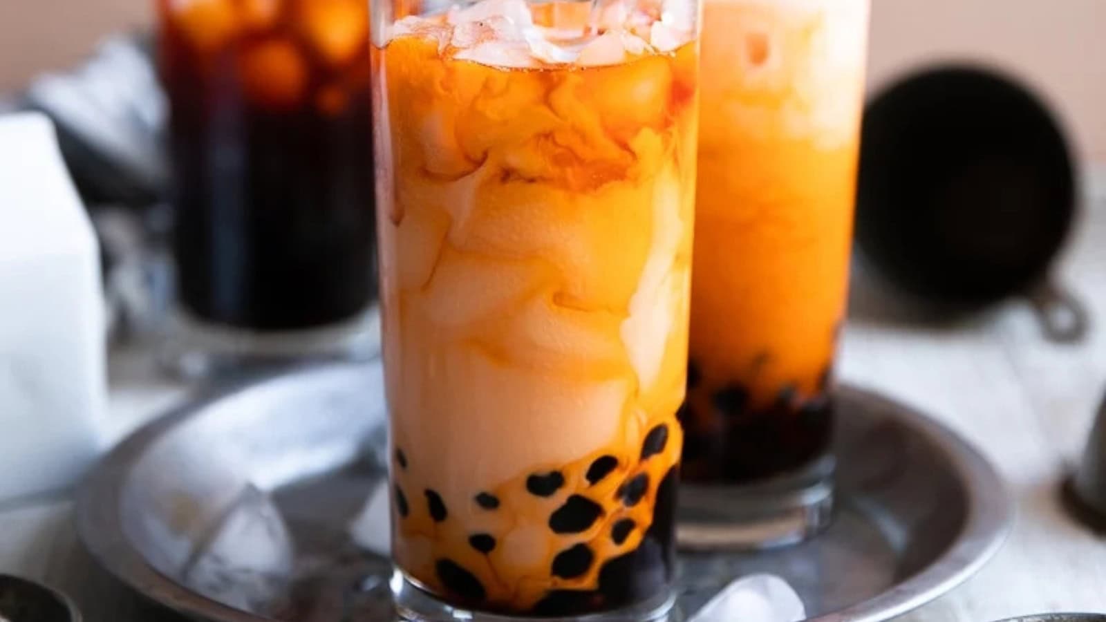 Refreshing boba tea served with chewy tapioca pearls.